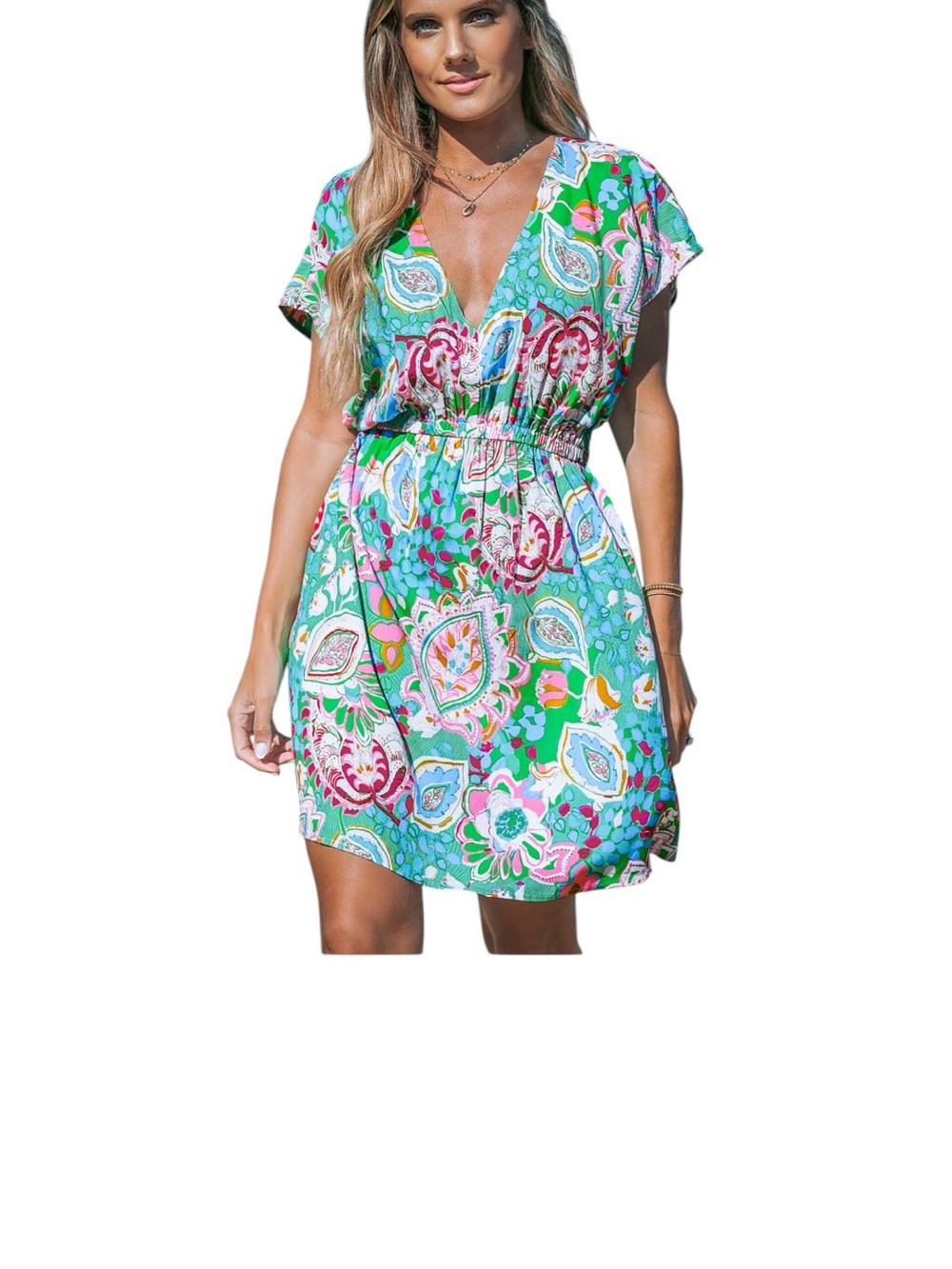 Cupshe Multicolor Paisley V-Neck Summer Dress